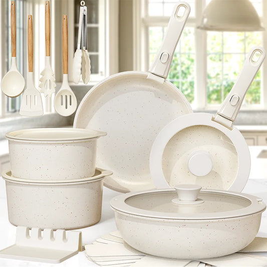 21 Piece Pots and Pans Set Non-Stick, Ceramic Cookware Set