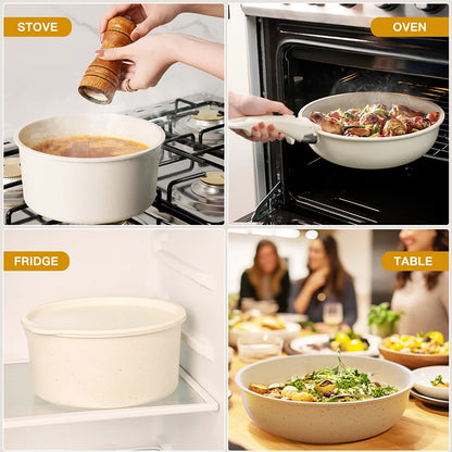 21 Piece Pots and Pans Set Non-Stick, Ceramic Cookware Set