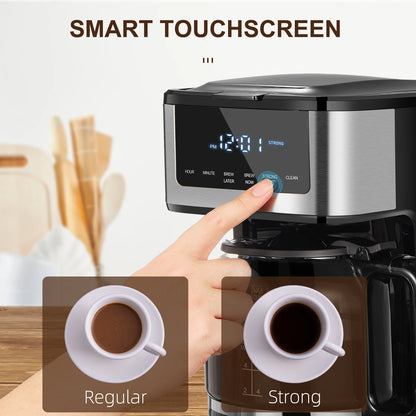 Programmable Coffee Machine with Iced Coffee Function, Touch Screen